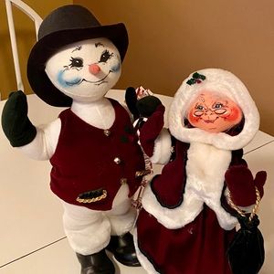 Annalee Christmas Snowman and Mrs